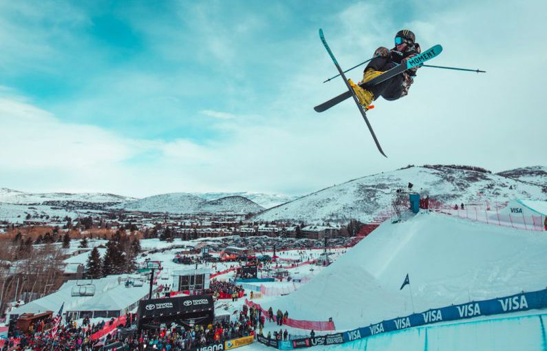 Ski Competition - people watching ski blading