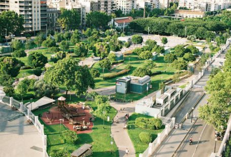 City Park - aerial photography plaza with trees and buildings