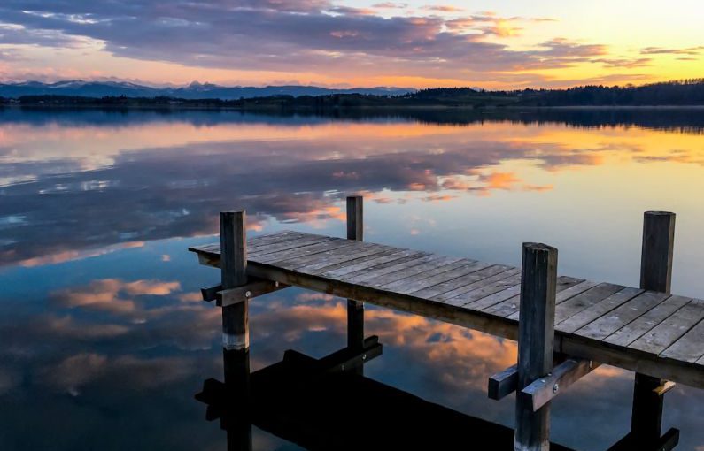 Waterfront - brown wooden dock on calm water during daytime