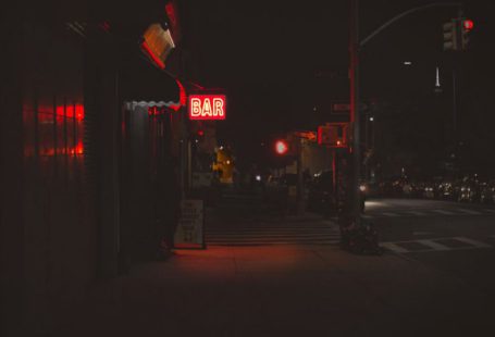Night Bar - lighted bar signage during nighttime