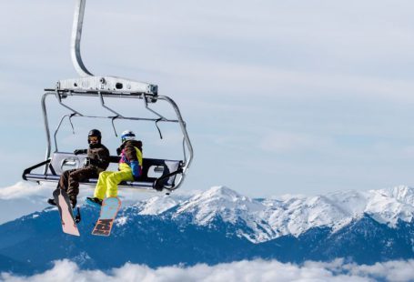 Ski Lift - two person riding cable car