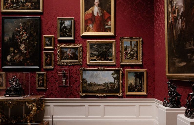 Museum - assorted picture frames on wall