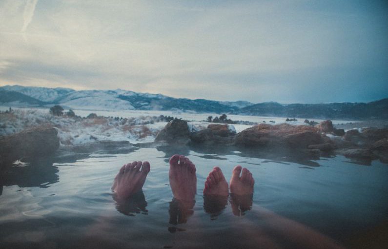 Hot Springs - brown stone on the ocean