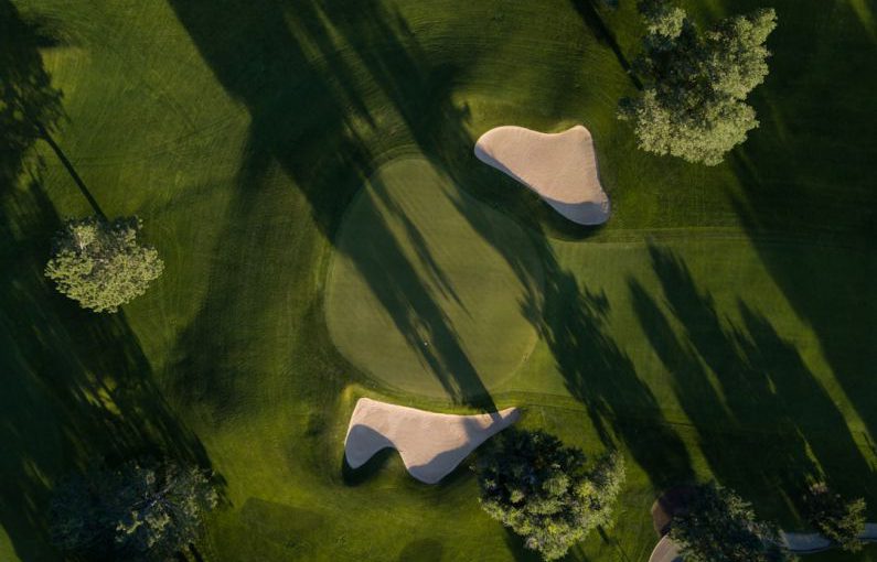 Golf - bird's eye photo of grass field